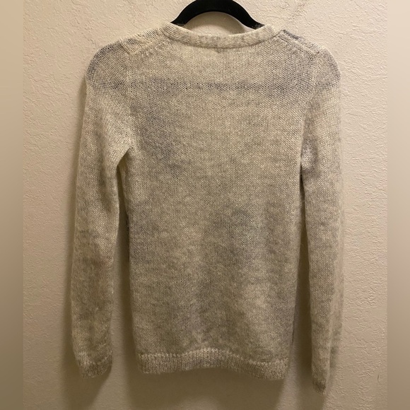 J. Crew Grey Argyle Print Mohair Nylon Wool Grandpa Style Cardigan Size XS - Picture 9 of 11